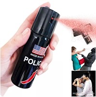 Gas Pimienta Police 60ml Spray Negro de Defensa Personal con Tapa de Seguridad, Portátil, Duradero y Fácil de Usar
